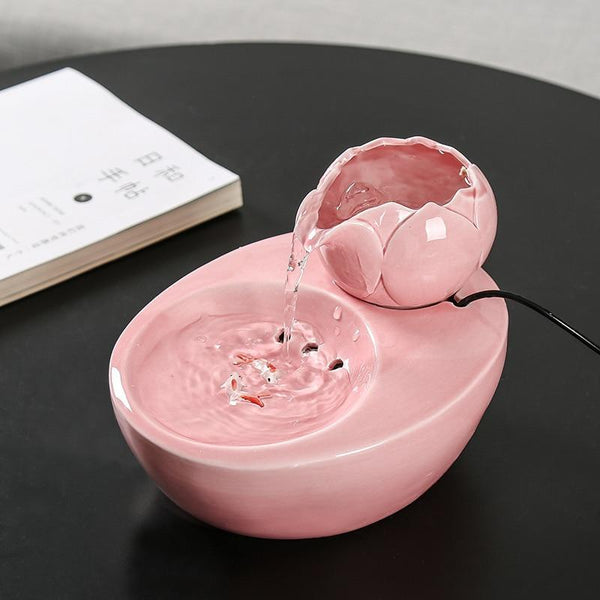 Ceramic Water Dispenser Smart Pet Drinking Fountain Automatic Water Circulation 1.5L