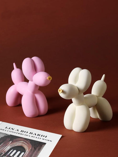 Colorful Balloon Poodle Dog Statue Home Decor Figurine
