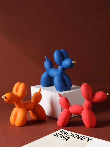 Colorful Balloon Poodle Dog Statue Home Decor Figurine