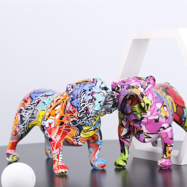 Colorful Bulldog Figurine
