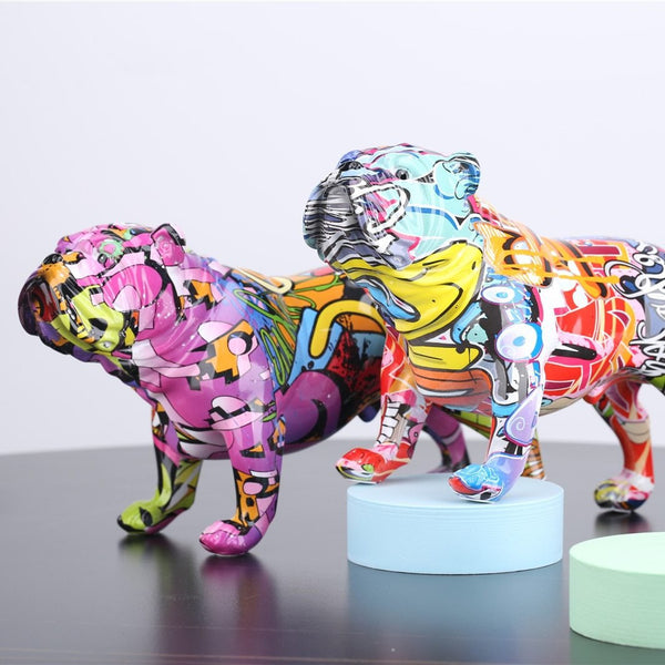 Colorful Bulldog Figurine