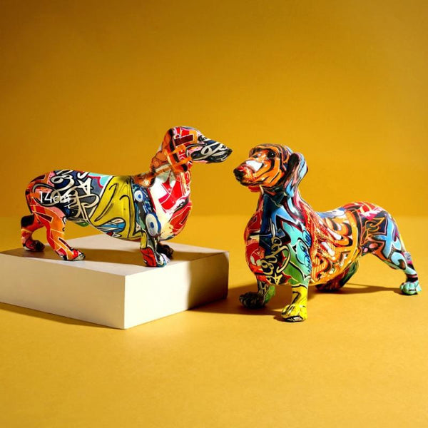 Colorful Dachshund Figurine