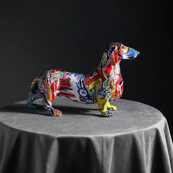 Colorful Dachshund Figurine