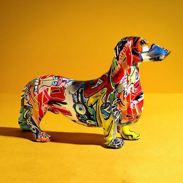 Colorful Dachshund Figurine