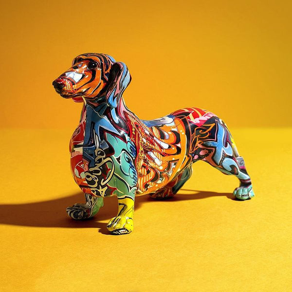 Colorful Dachshund Figurine