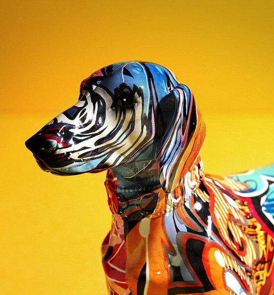 Colorful Dachshund Figurine