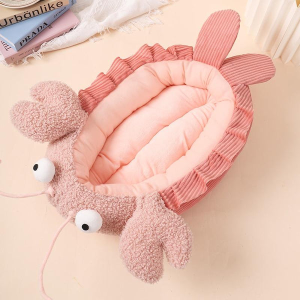 Cute Lobster Bed House Medium Size Pet Beds Soft Warm Cuddle Bed for Cats, Dogs