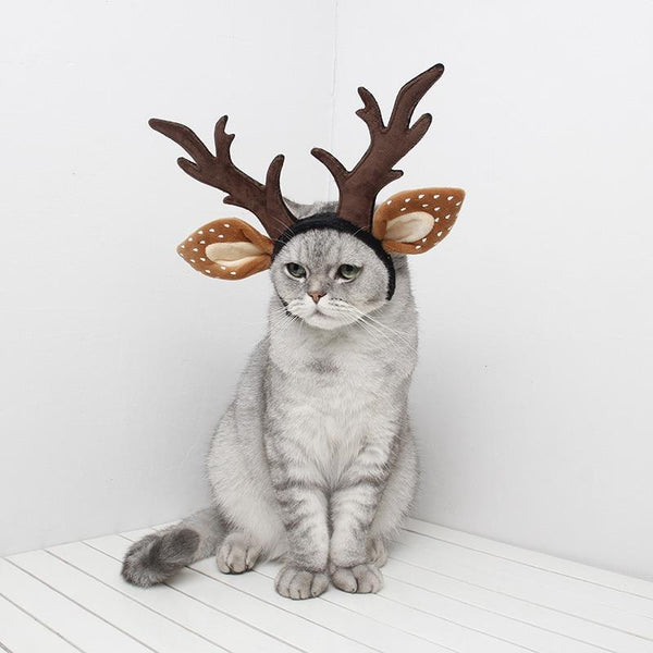 Pet Costume Antler Headbands Deer Cosplay for Cats, Dogs