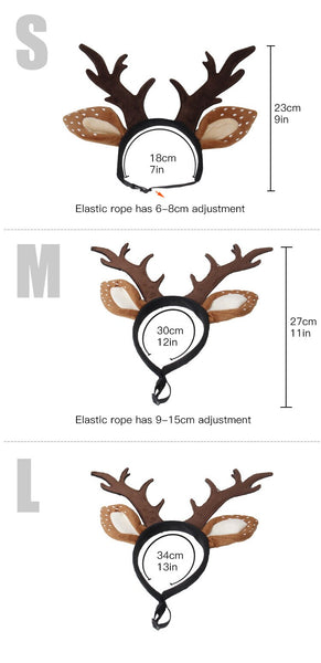 Pet Costume Antler Headbands Deer Cosplay for Cats, Dogs