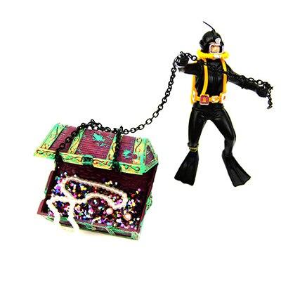 Divers Treasure Resin Aquarium Decoration Statue Water Landscape Floating Ornament