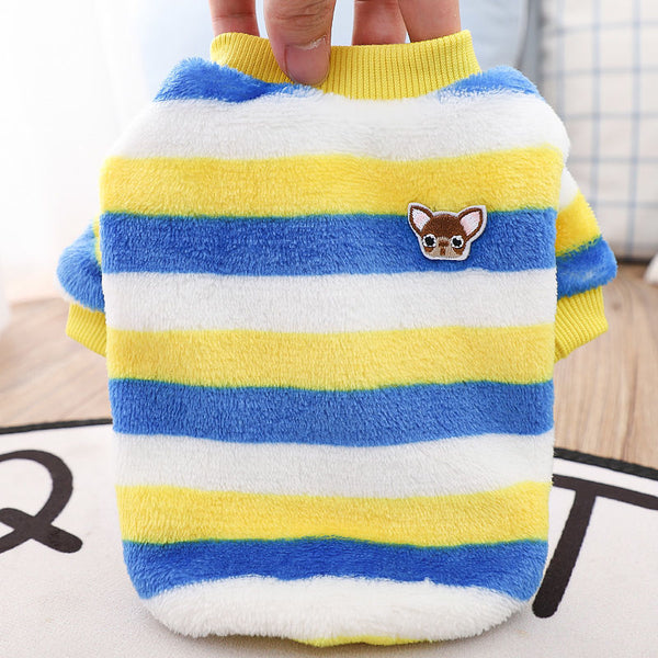 Doggo Print Colorful Warm Fleece 2 Leg Pet Clothes