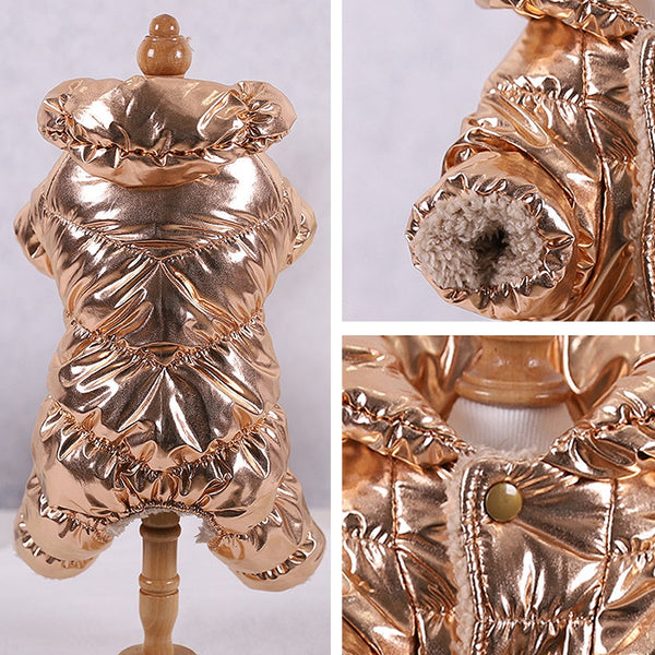 Dogs Designer Retro Jacket Warm Winter Clothes For Puppy