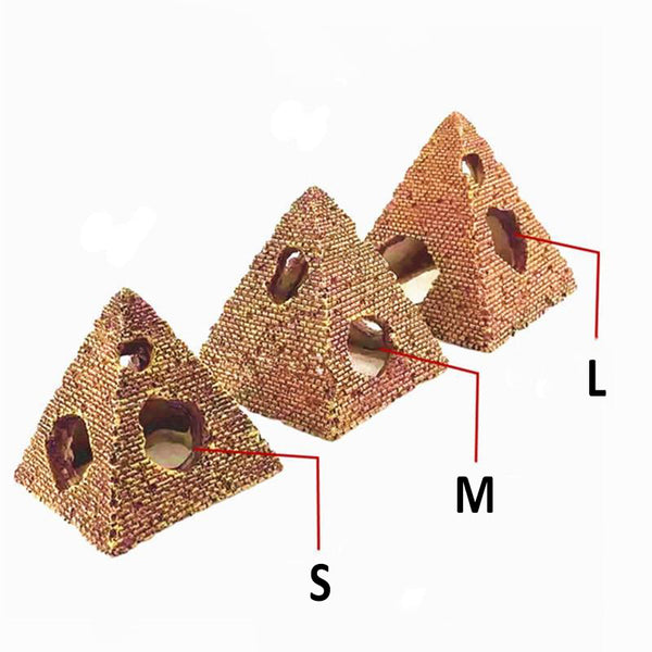 Resin Egyptian Pyramid Cave Ornament Fish Tank Aquarium Decoration