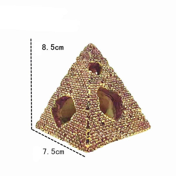 Resin Egyptian Pyramid Cave Ornament Fish Tank Aquarium Decoration