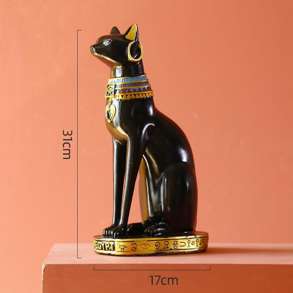 Egyptian Cat Figurine Animal Sculpture Home Office Decoration Statue
