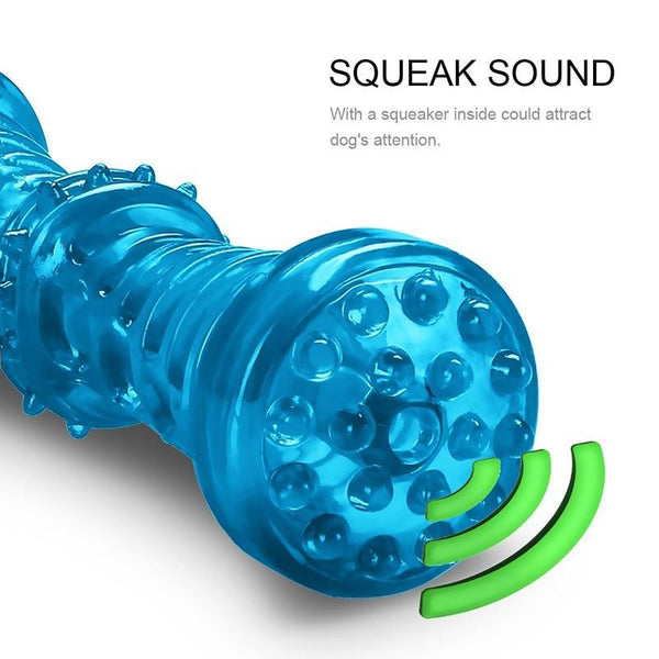 Rubber Bone Toy, Chewing Teeth Cleaning Bite Resistant Toys for Dogs - Squeak Toy