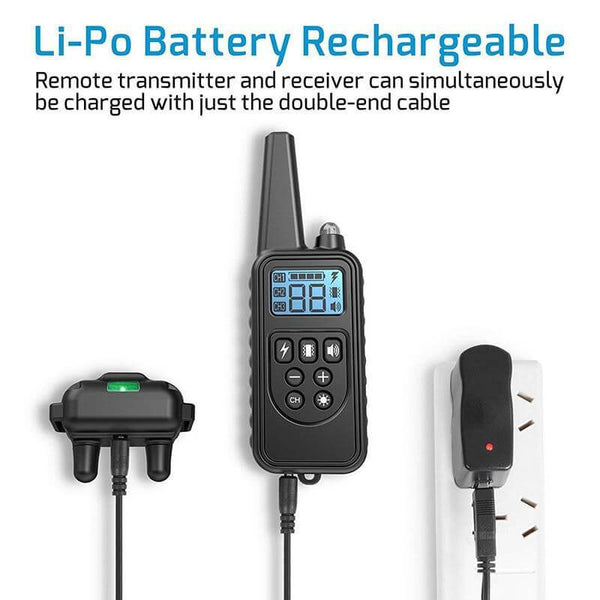 800m Electric Dog Training Collar with LCD Display Remote Waterproof Rechargeable Shock Vibration Sound Trainer