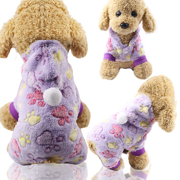 Colorful Soft & Warm Flannel Dog Jumpsuit Pajamas Clothing for Dogs