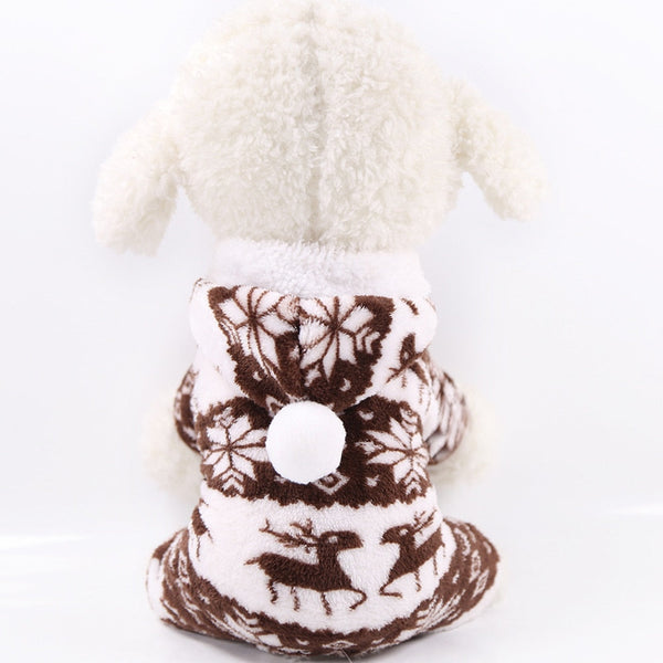 Colorful Soft & Warm Flannel Dog Jumpsuit Pajamas Clothing for Dogs