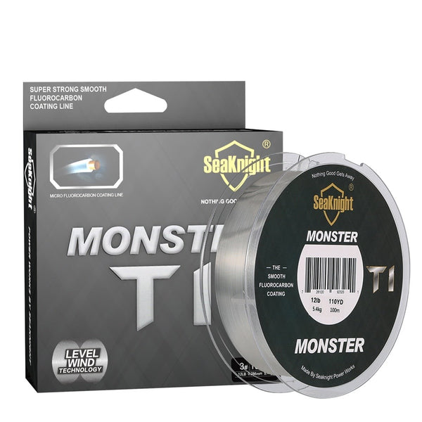 MONSTER T1 Fluorocarbon Coating Fishing Line 100M Monofilament Line