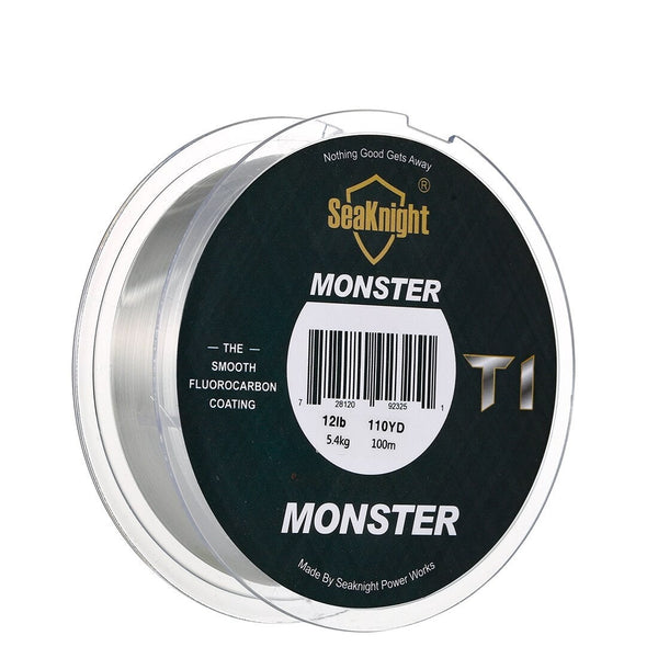 MONSTER T1 Fluorocarbon Coating Fishing Line 100M Monofilament Line