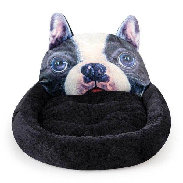 3D French Bulldog Pattern Dog Beds Cozy Soft Cushion
