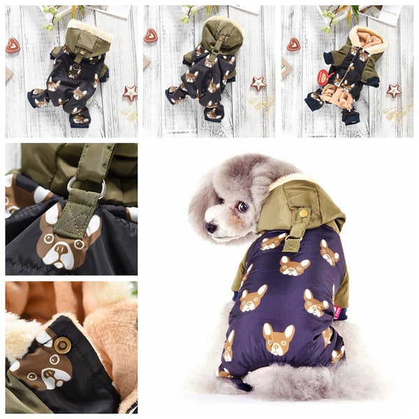 French Bulldog Costumes Warm Winter Snow Down Jacket, Coat For Dogs