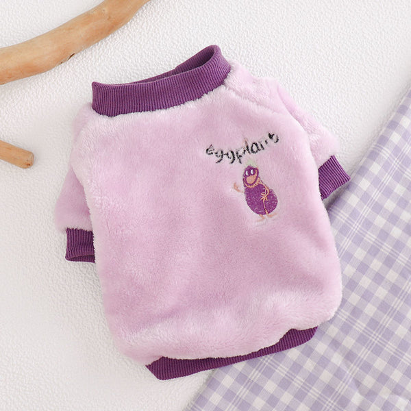 Warm Fleece Pet Clothes Cute Fruit & Vegetables Design Printed Shirts