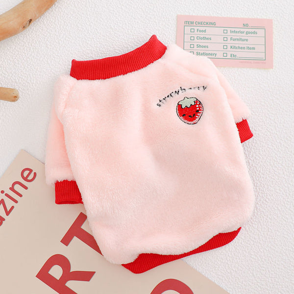 Warm Fleece Pet Clothes Cute Fruit & Vegetables Design Printed Shirts