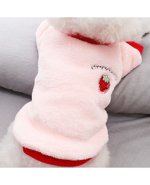 Warm Fleece Pet Clothes Cute Fruit & Vegetables Design Printed Shirts
