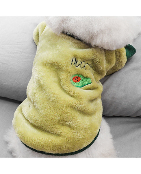 Warm Fleece Pet Clothes Cute Fruit & Vegetables Design Printed Shirts