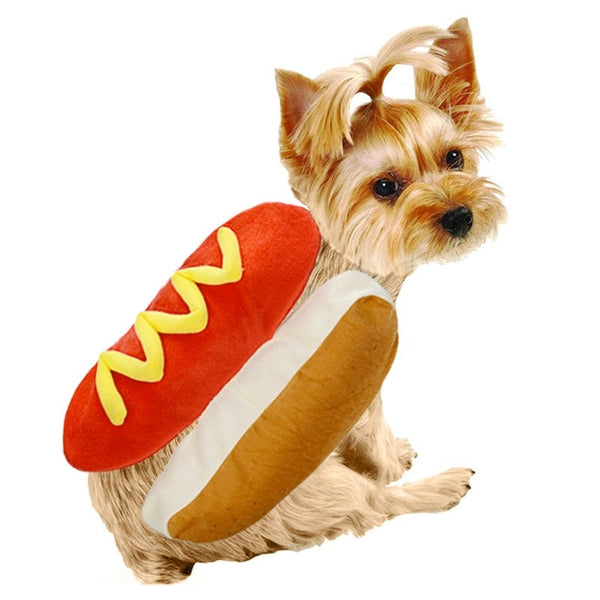 Funny Hot Dog Pet Clothes Cute Halloween Cosplay Costume
