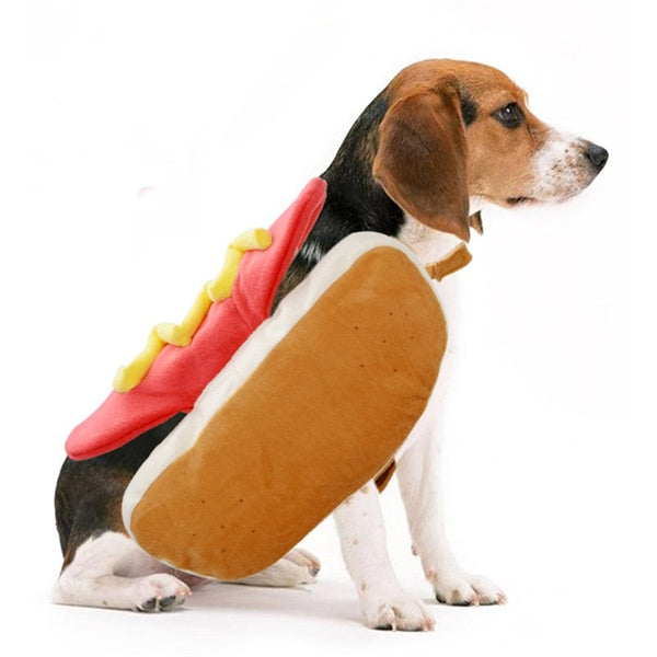 Funny Hot Dog Pet Clothes Cute Halloween Cosplay Costume
