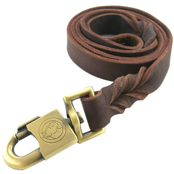 Strong Leather Dog Leash Durable Handmade Braided Lead 0.5-1.5m Length