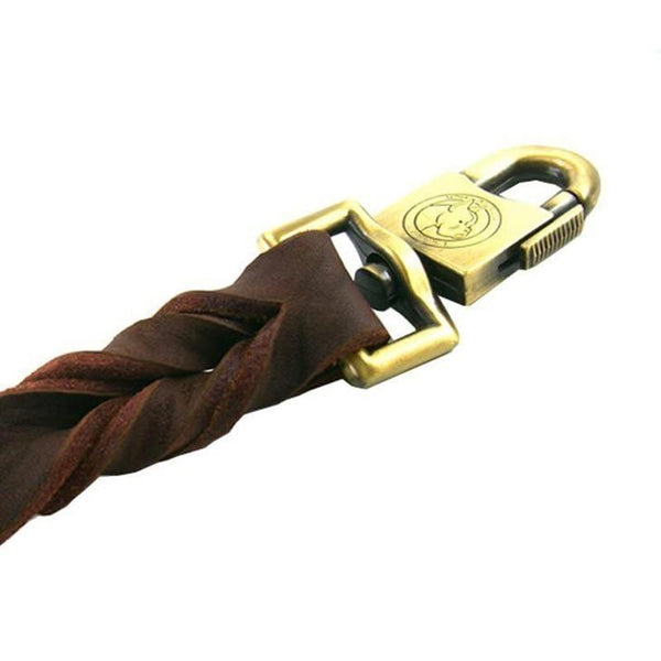 Strong Leather Dog Leash Durable Handmade Braided Lead 0.5-1.5m Length