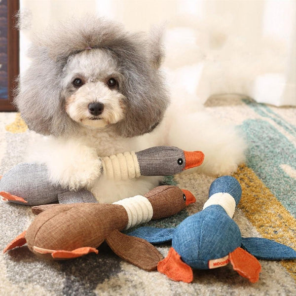 Goose Shape Plush Pet Toys with Sounds