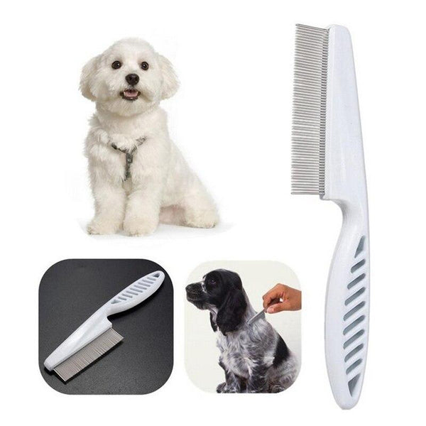 Pet Hair Grooming Stainless Steel Fine Tooth Comb Brush Tool
