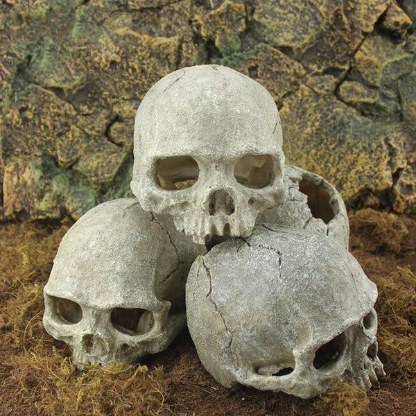 Resin Skull Statue Terrarium, Aquarium, Fish Tank Landscape Decoration Ornament