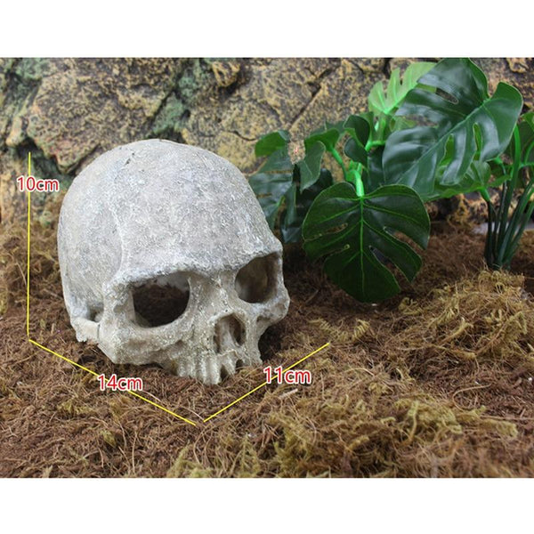 Resin Skull Statue Terrarium, Aquarium, Fish Tank Landscape Decoration Ornament