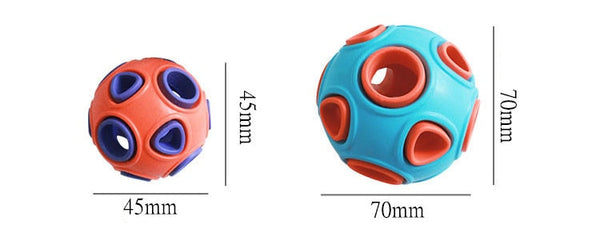 Pet Dog Ball Chew Toy Rubber Snack Dogs Training Ball Outdoor Play with Sound/Lights