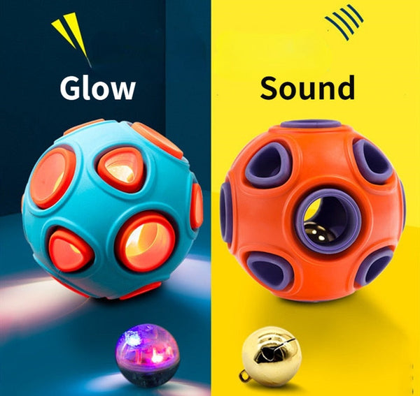 Pet Dog Ball Chew Toy Rubber Snack Dogs Training Ball Outdoor Play with Sound/Lights