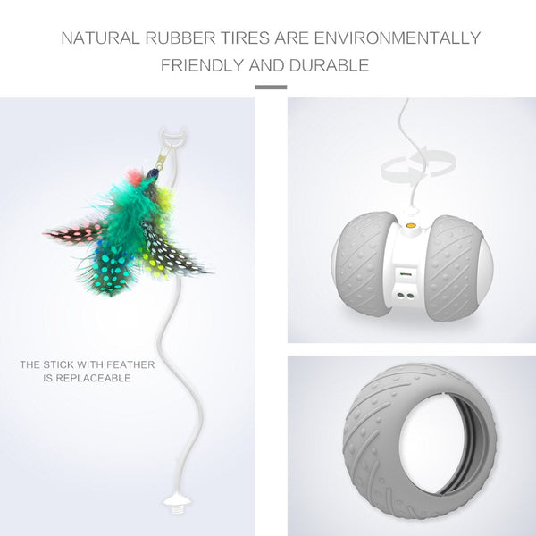 Smart Interactive Teaser Wheel Toy Auto Rotating Electronic Game for Cats