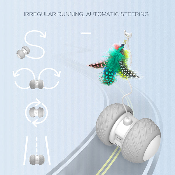 Smart Interactive Teaser Wheel Toy Auto Rotating Electronic Game for Cats