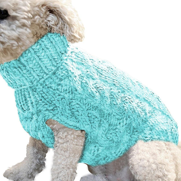 Knitted Pullover Sweatshirt for Dogs - Blue Color
