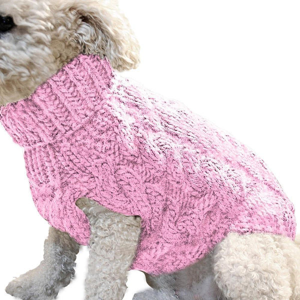 Knitted Pullover Sweatshirt for Dogs - Pink Color