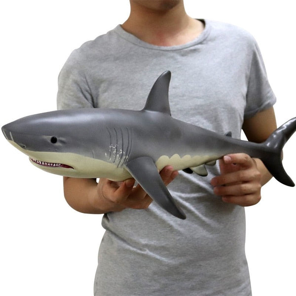Large Size Soft Great White Shark Action Figure Lifelike Model Sea Life Educational Toys