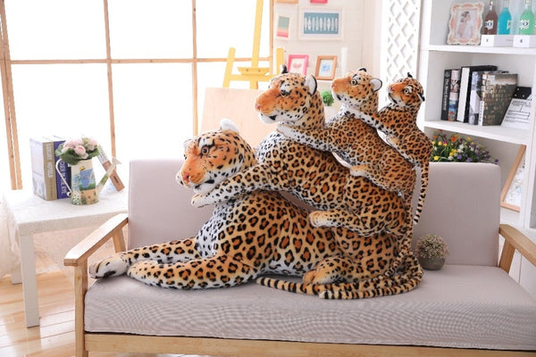 Lifelike Leopard Plush Toy Soft Stuffed Big Cat Doll 30-120cm