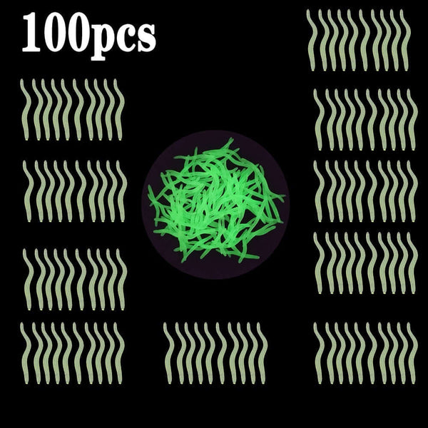 100 Piece Lifelike Worm Soft Lure Earthworm Silicone Artificial Fishing Bait