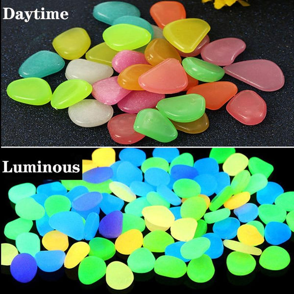 Glow In The Dark Luminous Pebble Stones Fish Tank Aquarium Decoration