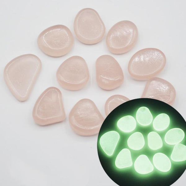 Glow In The Dark Luminous Pebble Stones Fish Tank Aquarium Decoration